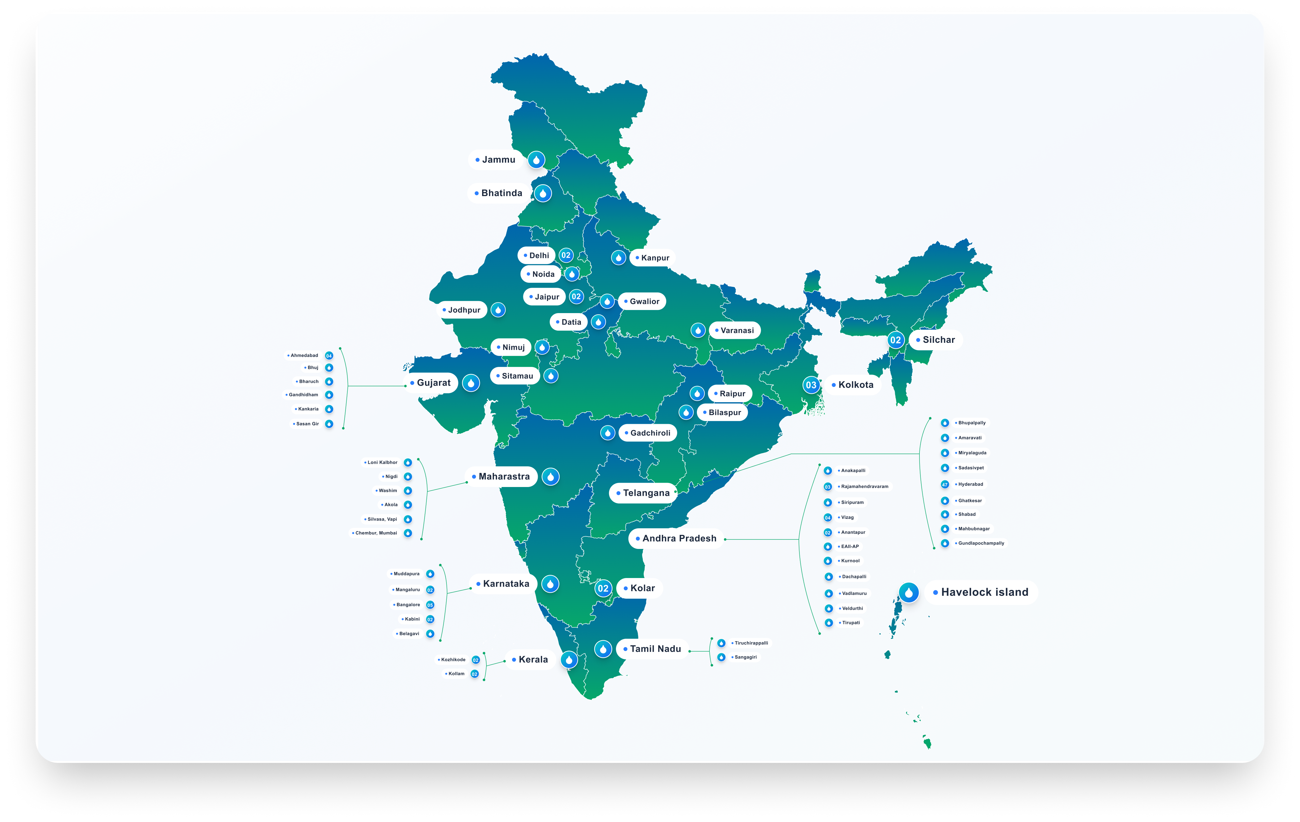 Service Locations Map